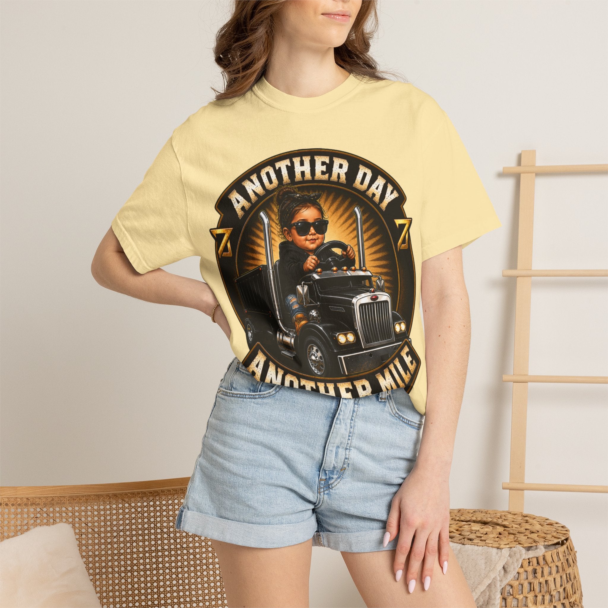 Another Day Another Mile trucker graphic T-shirt | Semi Truck Driver tee