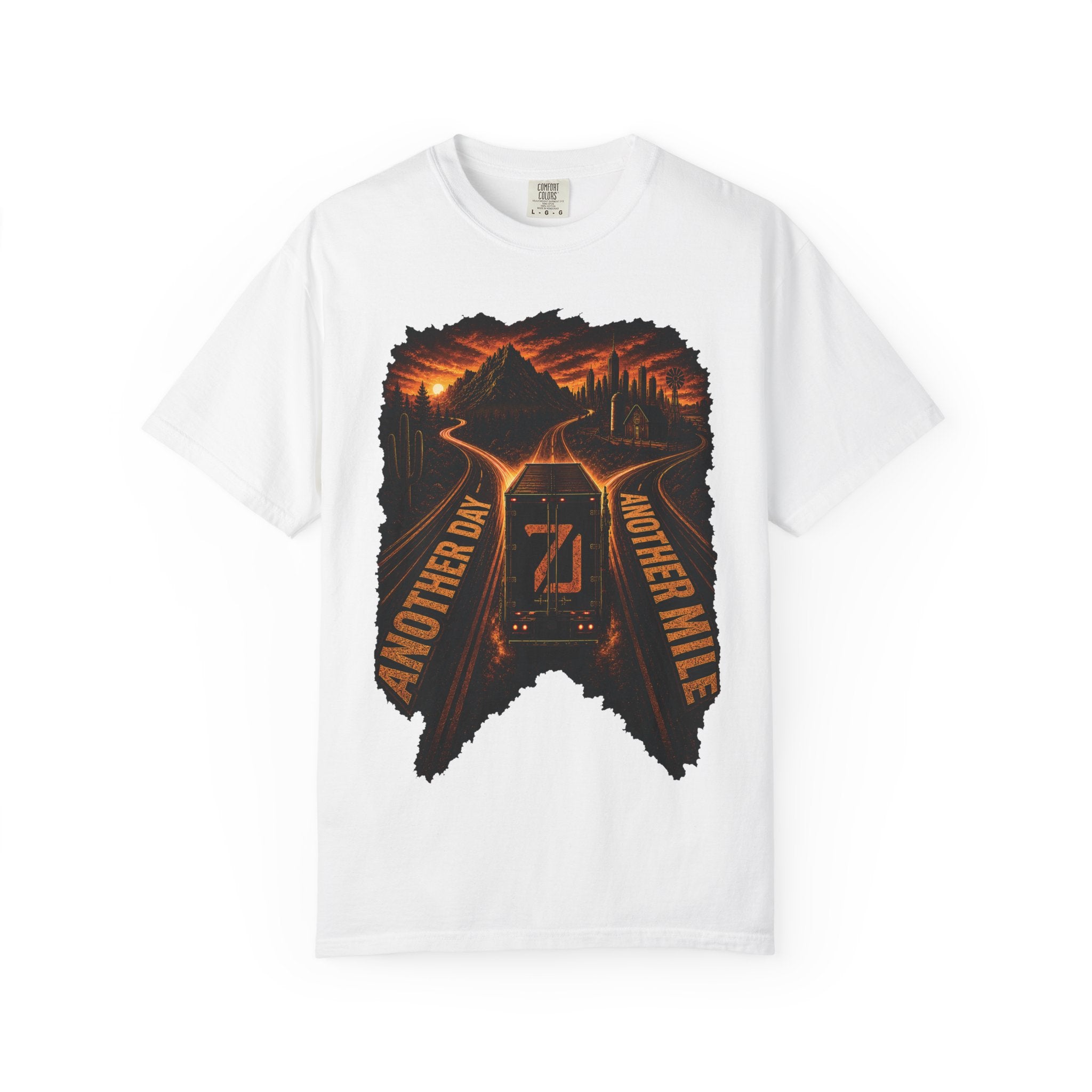 Another Day Another Mile T-shirt | Road, Mountains, Sunrise Graphic