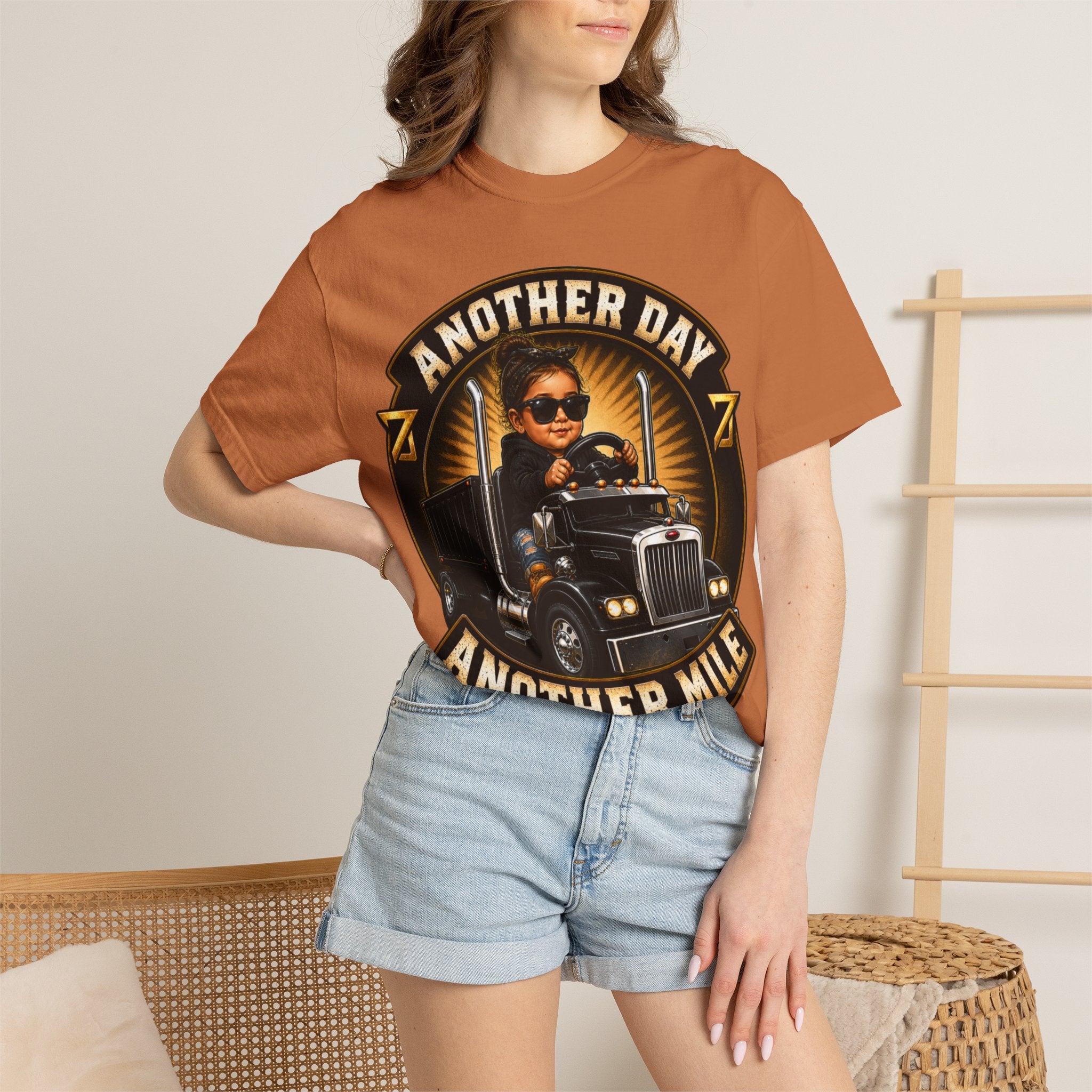 Another Day Another Mile trucker graphic T-shirt | Semi Truck Driver tee