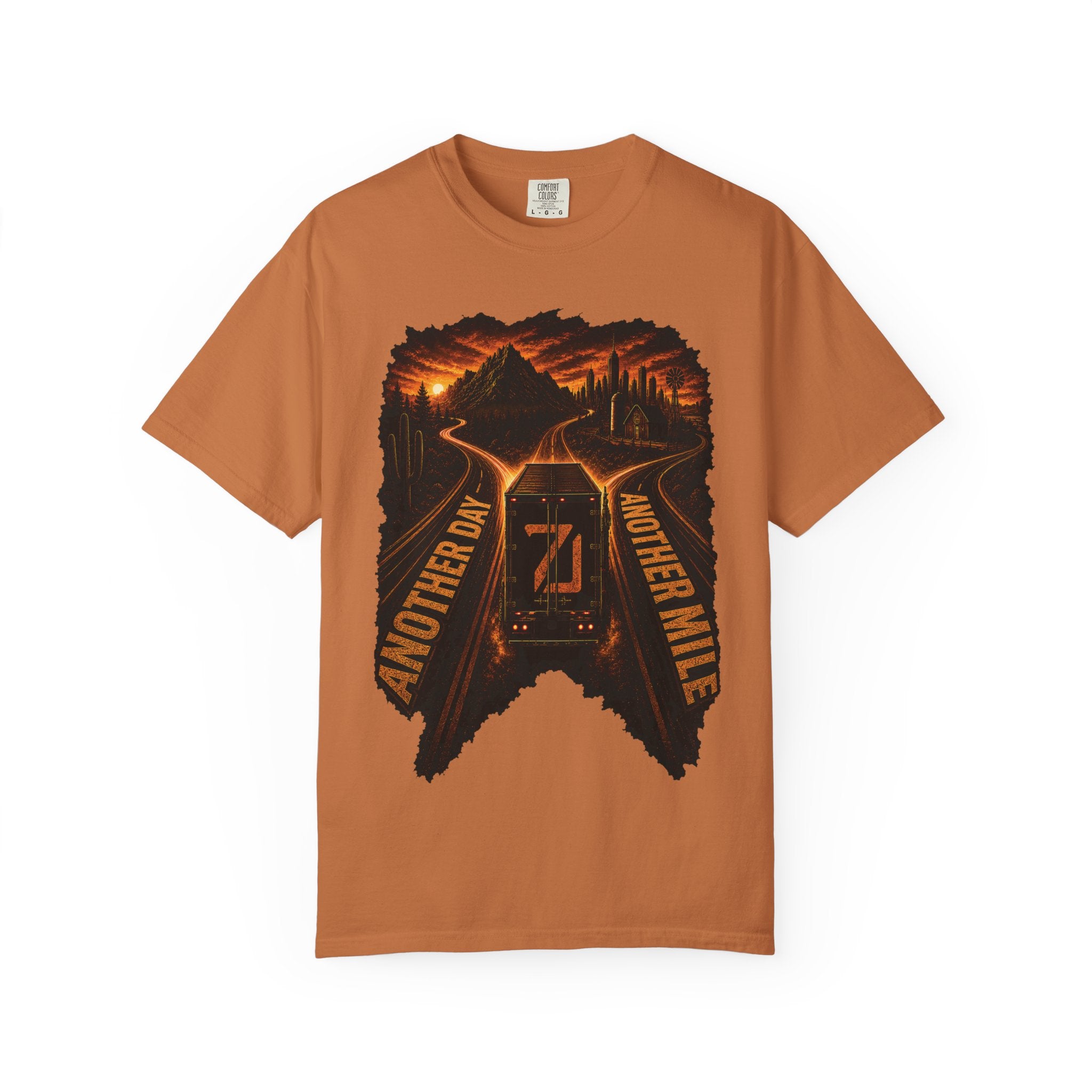 Another Day Another Mile T-shirt | Road, Mountains, Sunrise Graphic