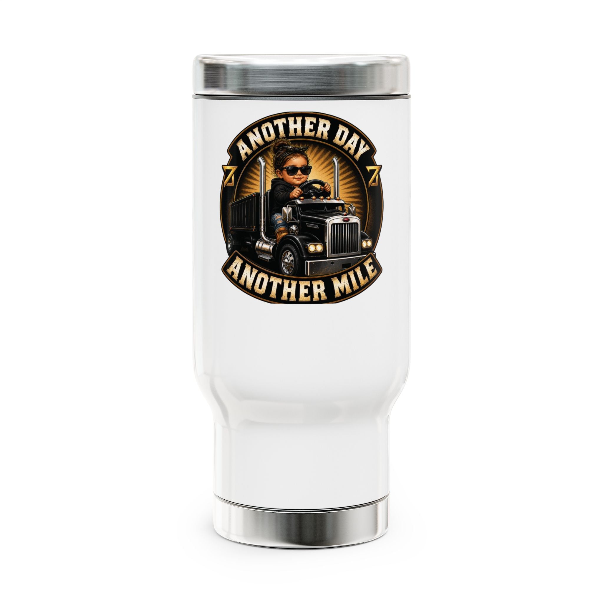 Another Day Another Mile trucker driving design Travel Mug | 14oz stainless steel