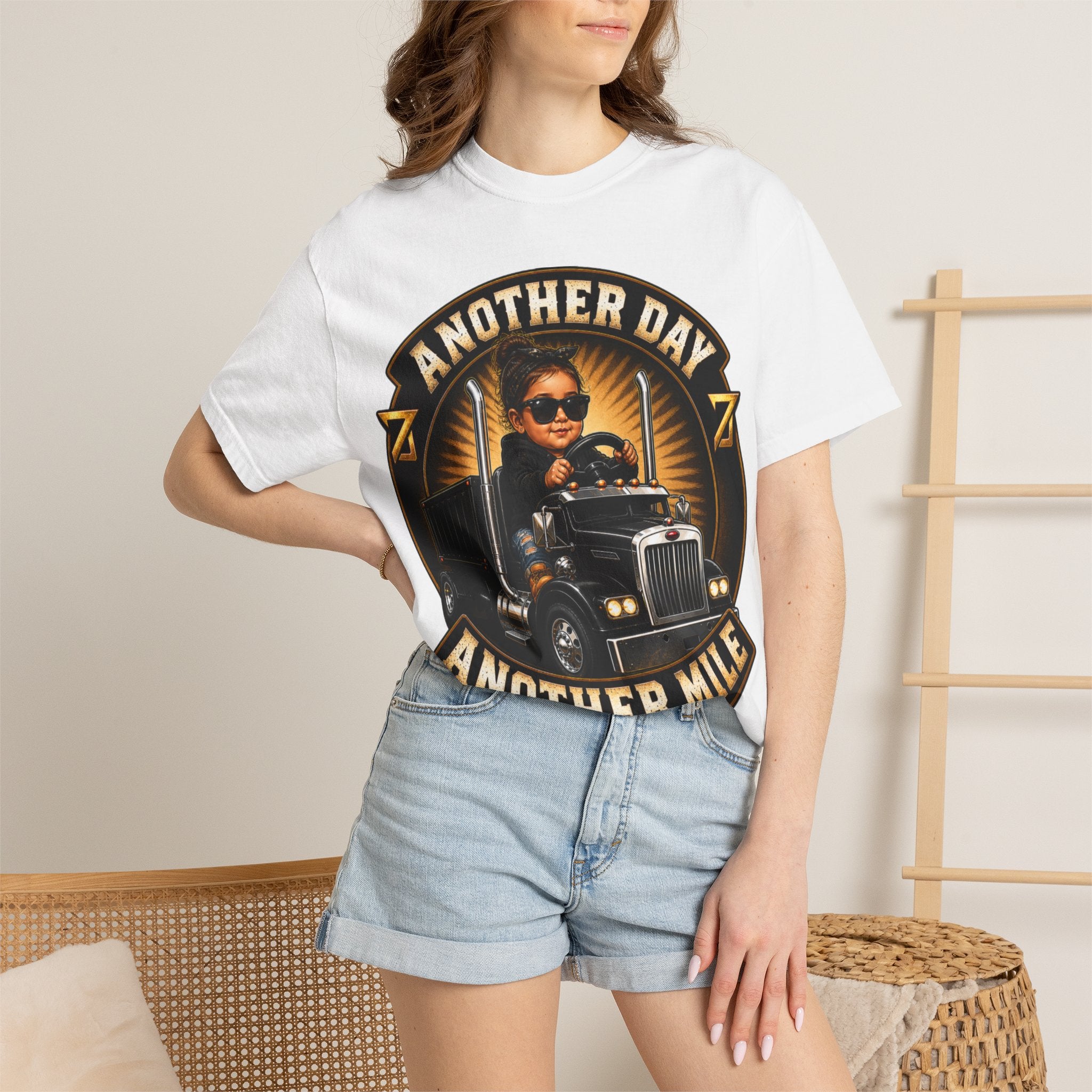 Another Day Another Mile trucker graphic T-shirt | Semi Truck Driver tee