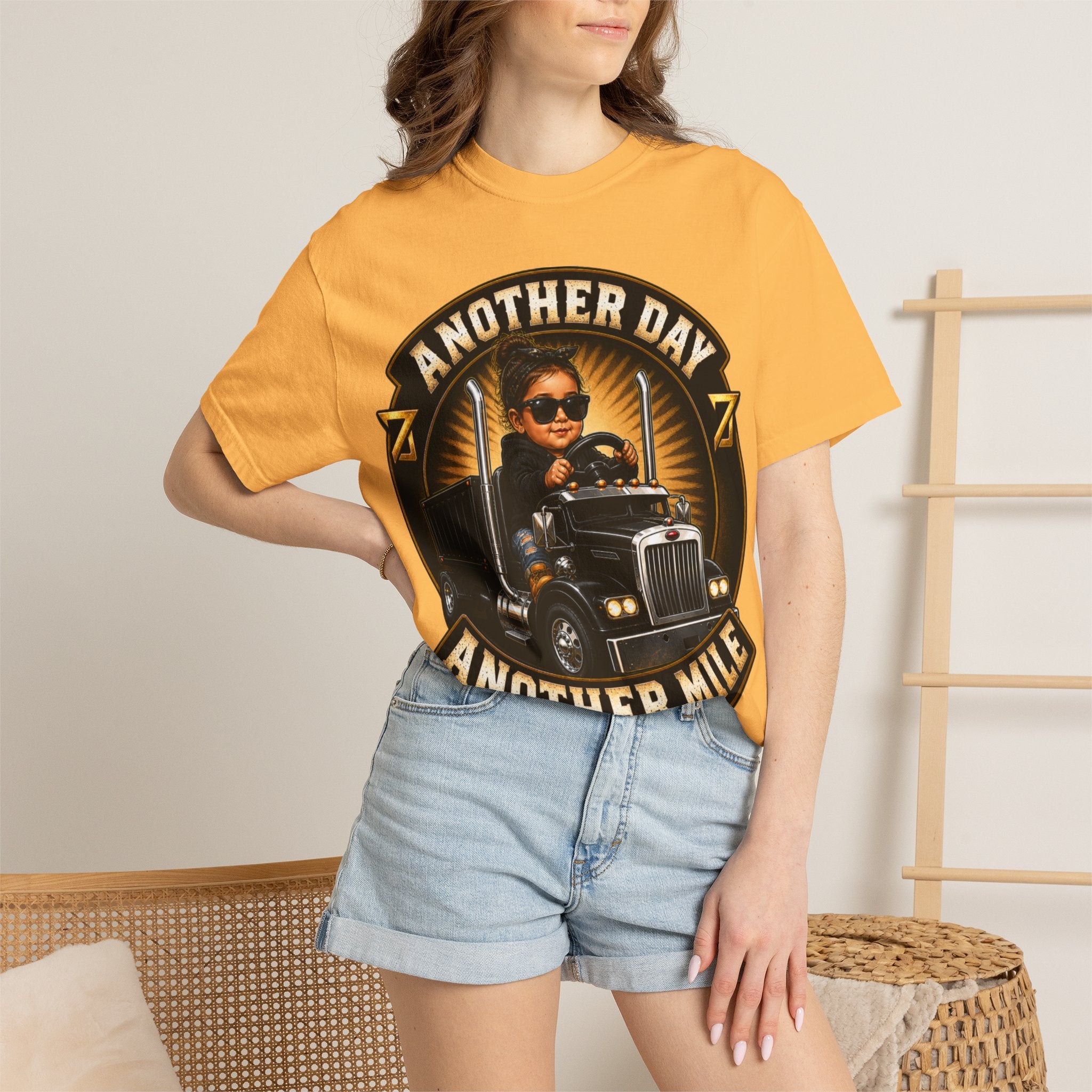Another Day Another Mile trucker graphic T-shirt | Semi Truck Driver tee