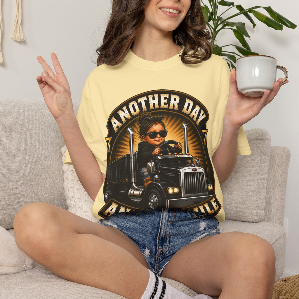 Another Day Another Mile trucker graphic T-shirt | Semi Truck Driver tee