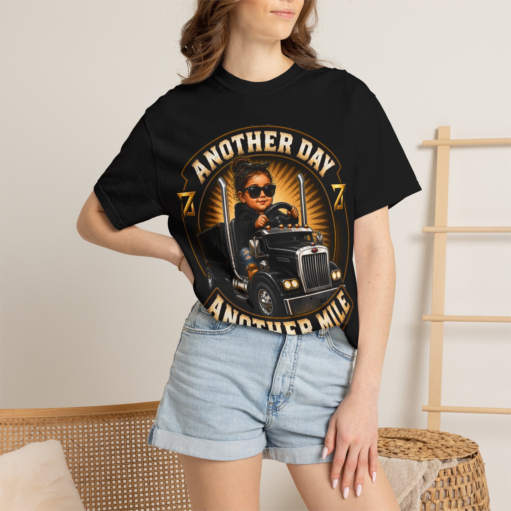 Another Day Another Mile trucker graphic T-shirt | Semi Truck Driver tee